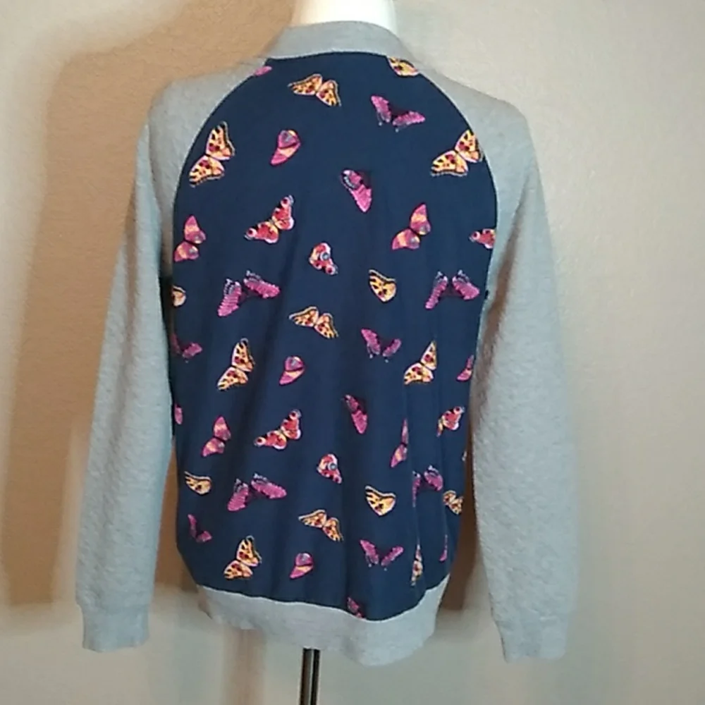 Wonder Nation Girls XL Butterfly Zipper Sweater - Picture 3 of 13